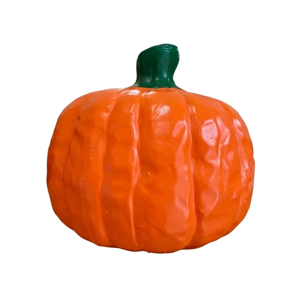 Vintage Halloween Ceramic Pumpkin Jack O Lantern in Original Box Made in Taiwan
